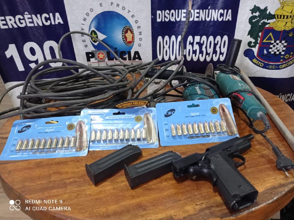 Suspeito é preso pela PM com armas de fogo após troca de tiros em Peixoto de Azevedo
