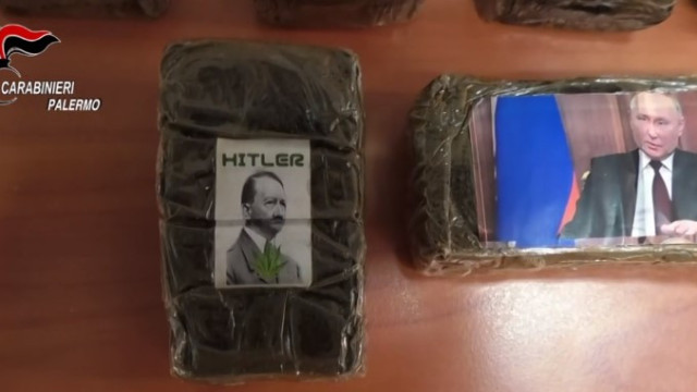 Droga escondida em caixa de vinhos tinha fotos de Hitler e Putin