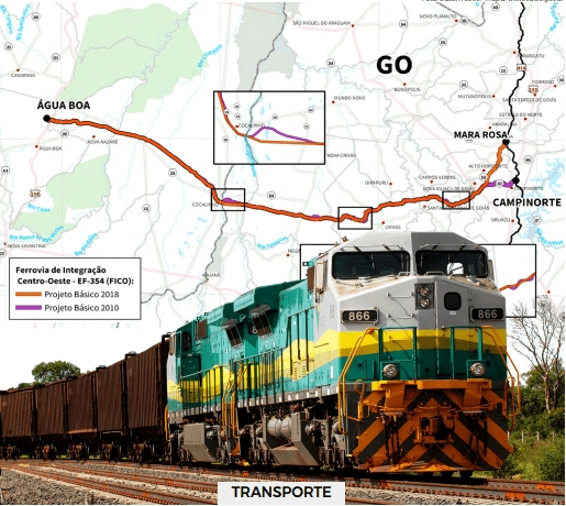 ANTT libera 80 km de obras para construção da Ferrovia de Integração do Centro-Oeste, que irá revolucionar a logística no Brasil