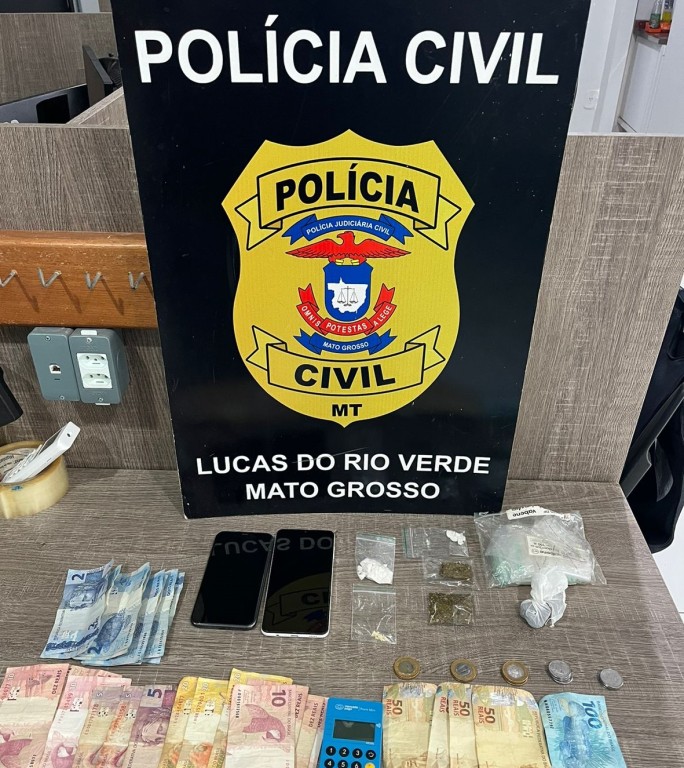 Dois são detidos com entorpecentes e veículo usado em roubos em Lucas do Rio Verde