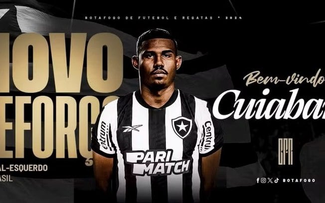 Botafogo anuncia a contratação do lateral-esquerdo Cuiabano